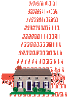 binary code flowing through homes